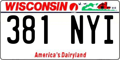 WI license plate 381NYI
