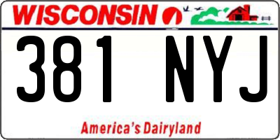 WI license plate 381NYJ