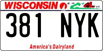 WI license plate 381NYK