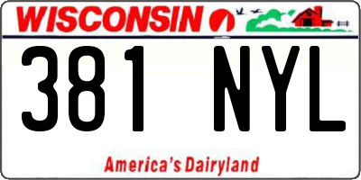 WI license plate 381NYL