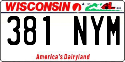 WI license plate 381NYM