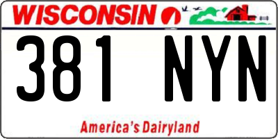 WI license plate 381NYN