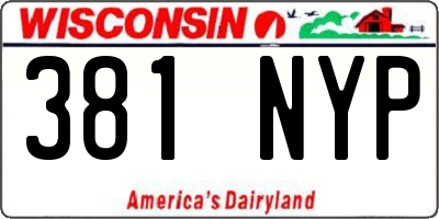 WI license plate 381NYP