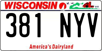 WI license plate 381NYV
