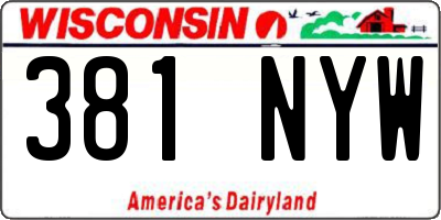 WI license plate 381NYW