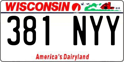 WI license plate 381NYY