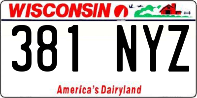 WI license plate 381NYZ