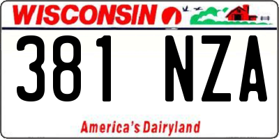 WI license plate 381NZA