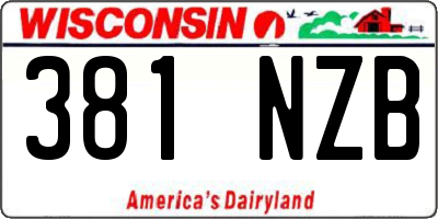 WI license plate 381NZB