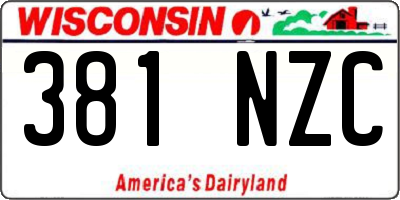 WI license plate 381NZC