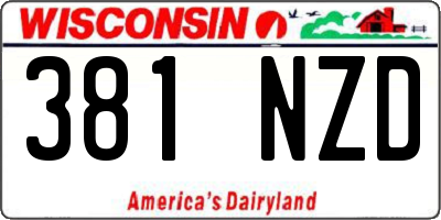 WI license plate 381NZD