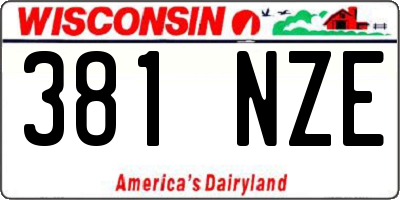 WI license plate 381NZE