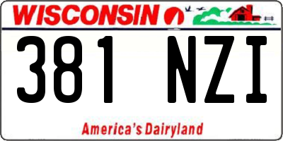 WI license plate 381NZI
