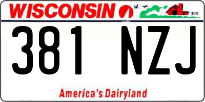 WI license plate 381NZJ