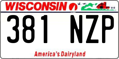 WI license plate 381NZP