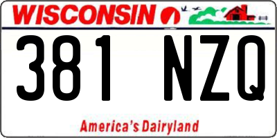 WI license plate 381NZQ
