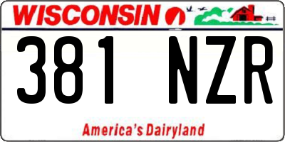 WI license plate 381NZR
