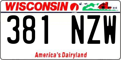 WI license plate 381NZW