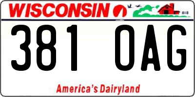 WI license plate 381OAG