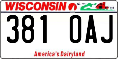 WI license plate 381OAJ