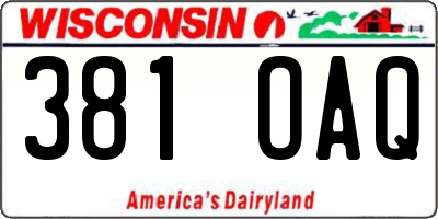 WI license plate 381OAQ