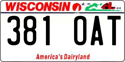 WI license plate 381OAT