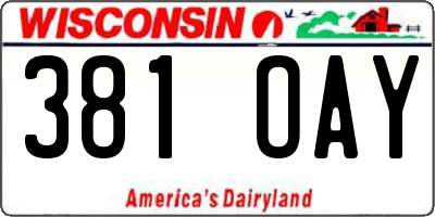WI license plate 381OAY