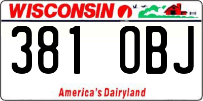 WI license plate 381OBJ