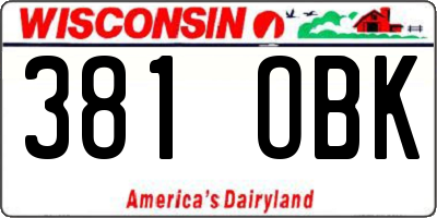 WI license plate 381OBK