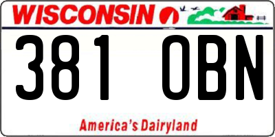 WI license plate 381OBN