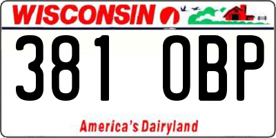 WI license plate 381OBP