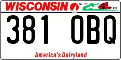 WI license plate 381OBQ