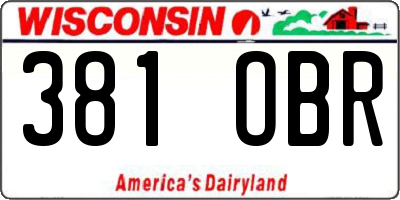 WI license plate 381OBR