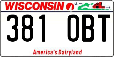 WI license plate 381OBT