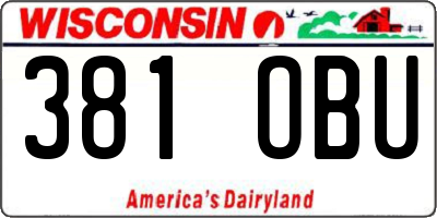 WI license plate 381OBU