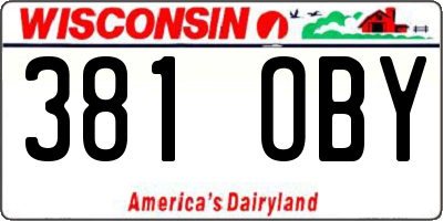 WI license plate 381OBY