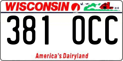 WI license plate 381OCC