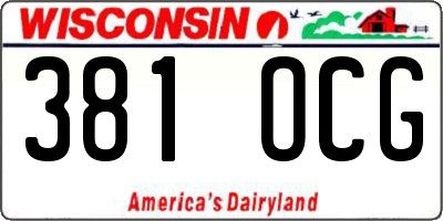WI license plate 381OCG