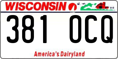 WI license plate 381OCQ