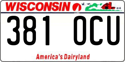 WI license plate 381OCU