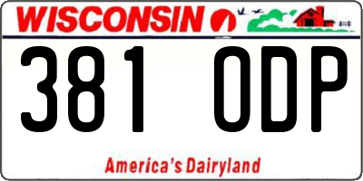 WI license plate 381ODP