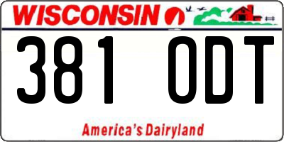 WI license plate 381ODT