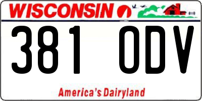 WI license plate 381ODV
