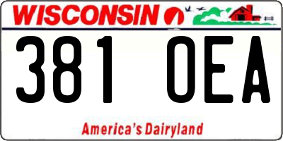 WI license plate 381OEA