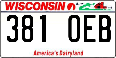 WI license plate 381OEB