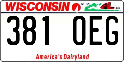 WI license plate 381OEG