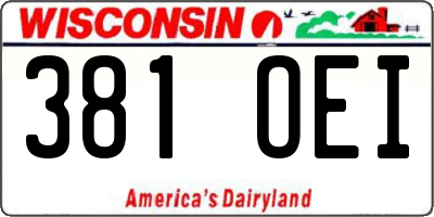 WI license plate 381OEI
