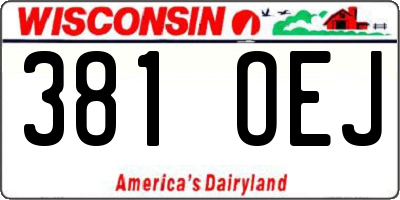 WI license plate 381OEJ