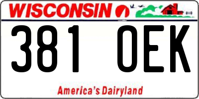 WI license plate 381OEK