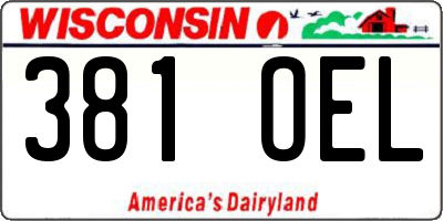 WI license plate 381OEL